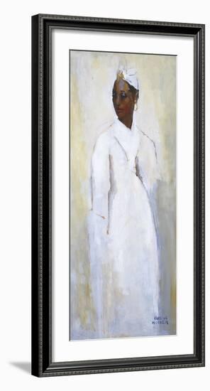 White Dress Black Girl-Boscoe Holder-Framed Premium Giclee Print