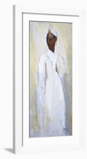 White Dress Black Girl-Boscoe Holder-Framed Premium Giclee Print