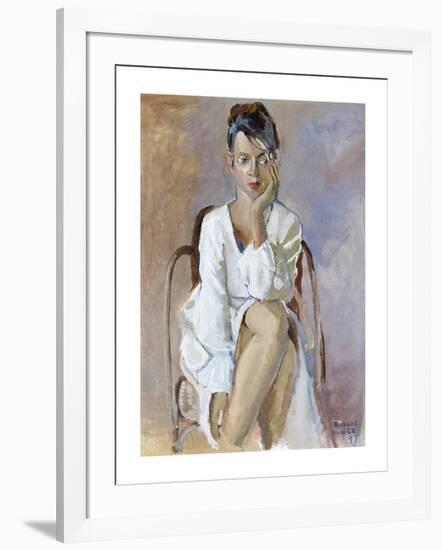 White Dress, seated-Boscoe Holder-Framed Premium Giclee Print