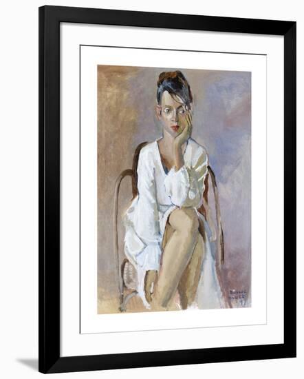 White Dress, seated-Boscoe Holder-Framed Premium Giclee Print