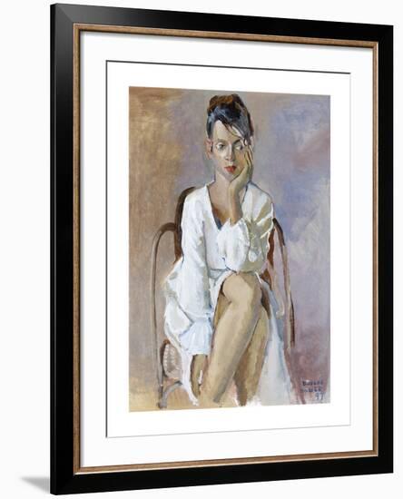 White Dress, seated-Boscoe Holder-Framed Premium Giclee Print