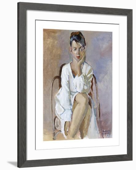 White Dress, seated-Boscoe Holder-Framed Premium Giclee Print