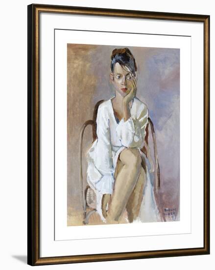 White Dress, seated-Boscoe Holder-Framed Premium Giclee Print