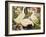 White Ducks and Hollyhocks-Jesse Arms Botke-Framed Art Print