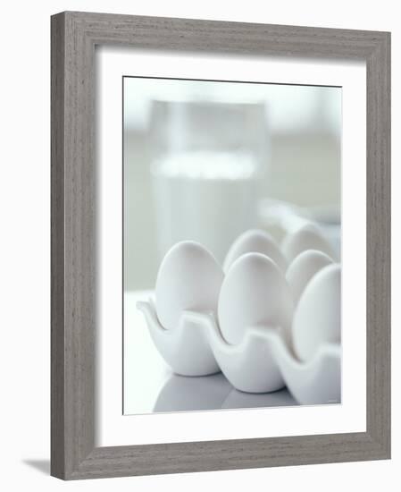 White Eggs in an Egg Holder-Alena Hrbkova-Framed Photographic Print