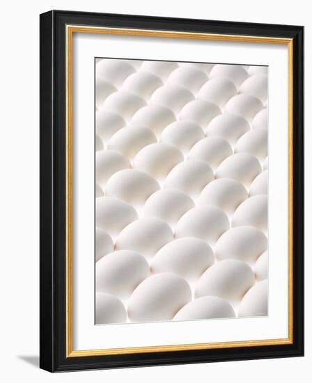 White Eggs, Lying on Their Sides, Filling the Picture-Klaus Arras-Framed Photographic Print