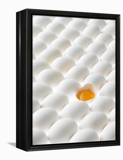 White Eggs, Lying on Their Sides, One Opened-Klaus Arras-Framed Premier Image Canvas