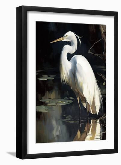 White Egret-Vivienne Dupont-Framed Premium Giclee Print