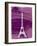 White Eiffel Tower Paris in Rosy-Victoria Hues-Framed Giclee Print