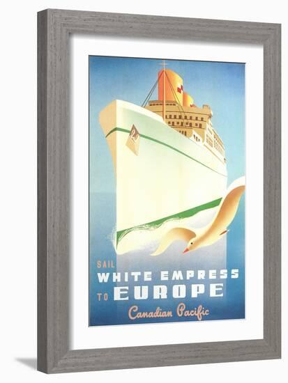 White Empress Ocean Liner-null-Framed Art Print