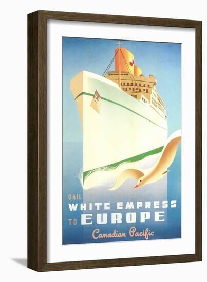 White Empress Ocean Liner-null-Framed Art Print