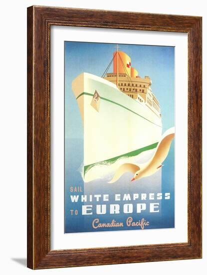 White Empress Ocean Liner-null-Framed Art Print