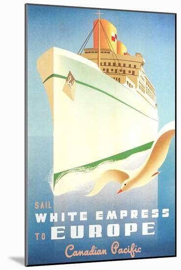 White Empress Ocean Liner-null-Mounted Art Print