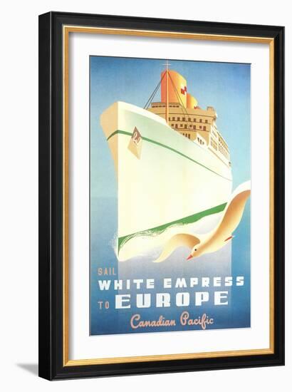 White Empress Ocean Liner-null-Framed Art Print