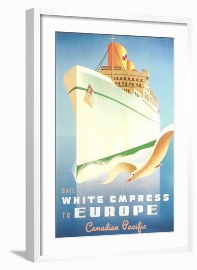 White Empress Ocean Liner-null-Framed Art Print