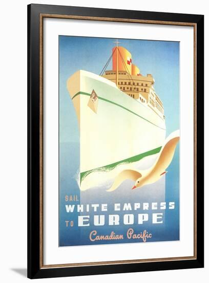 White Empress Ocean Liner-null-Framed Art Print