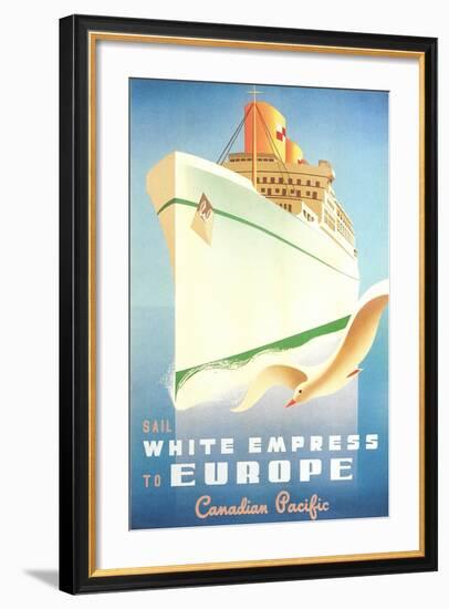 White Empress Ocean Liner-null-Framed Art Print