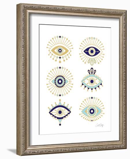 White Evil Eyes-Cat Coquillette-Framed Giclee Print