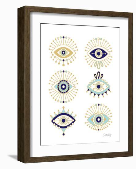 White Evil Eyes-Cat Coquillette-Framed Giclee Print