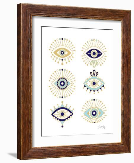 White Evil Eyes-Cat Coquillette-Framed Giclee Print