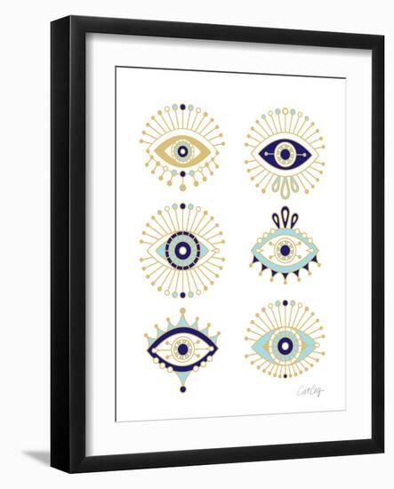 White Evil Eyes-Cat Coquillette-Framed Giclee Print