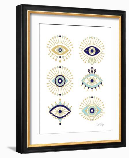 White Evil Eyes-Cat Coquillette-Framed Giclee Print