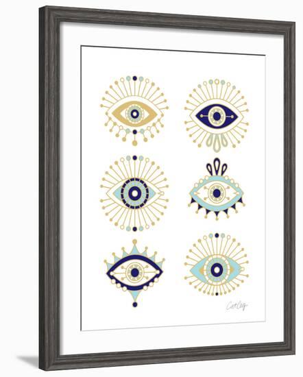 White Evil Eyes-Cat Coquillette-Framed Giclee Print