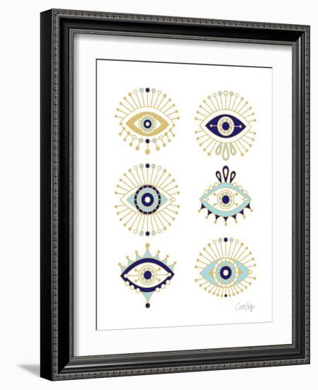 White Evil Eyes-Cat Coquillette-Framed Giclee Print