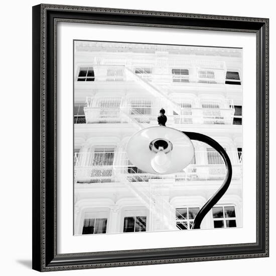 White Facade (B&W)-Erin Clark-Framed Art Print