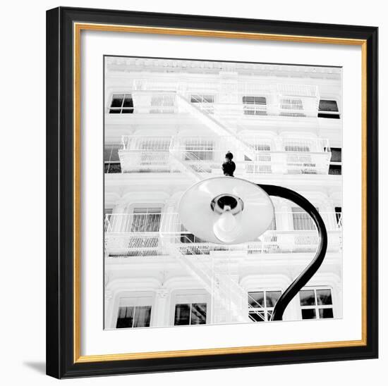 White Facade (B&W)-Erin Clark-Framed Art Print