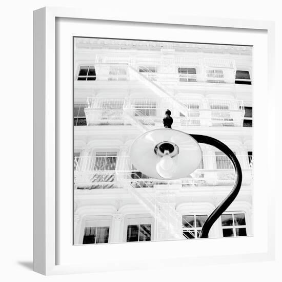 White Facade (B&W)-Erin Clark-Framed Art Print