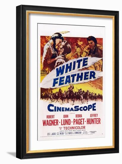 White Feather, Top from Left: Debra Paget, Robert Wagner, Jeffrey Hunter, 1955-null-Framed Art Print