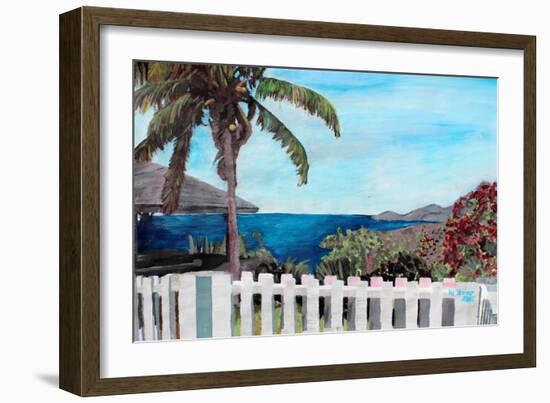 White Fence English Harbour, Antigua, West Indies-Martina Bleichner-Framed Art Print