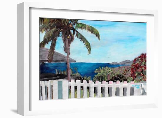 White Fence English Harbour, Antigua, West Indies-Martina Bleichner-Framed Art Print