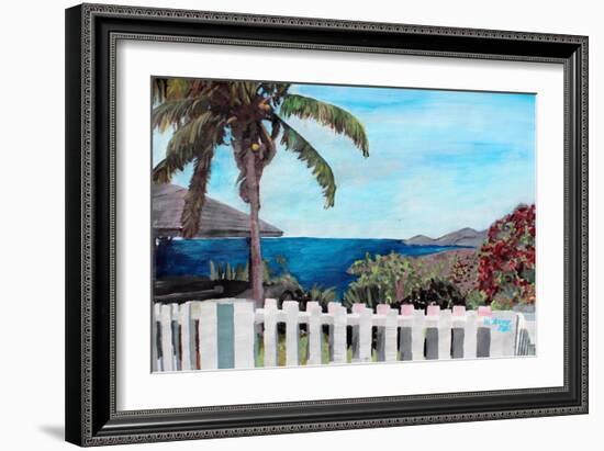 White Fence English Harbour, Antigua, West Indies-Martina Bleichner-Framed Art Print