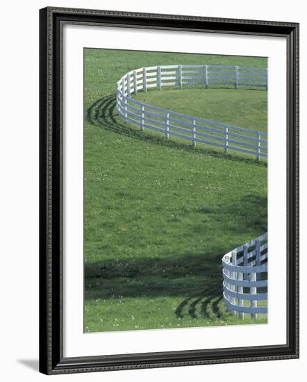 White Fence on Horse Farm, Lexington, Kentucky, USA-Adam Jones-Framed Photographic Print