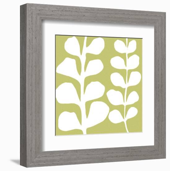 White Fern on Green-Denise Duplock-Framed Art Print