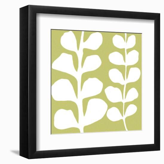 White Fern on Green-Denise Duplock-Framed Art Print