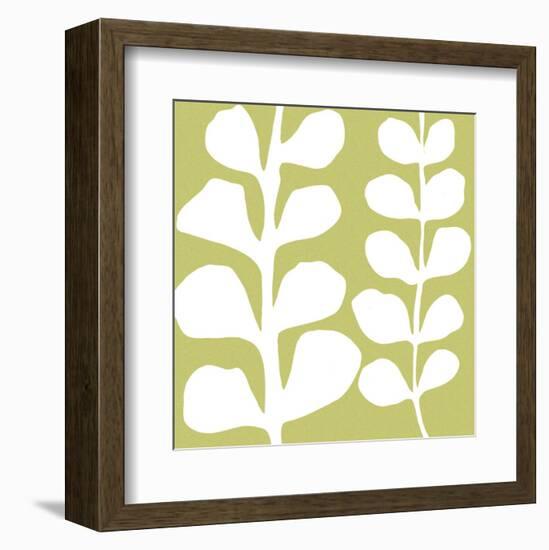 White Fern on Green-Denise Duplock-Framed Art Print