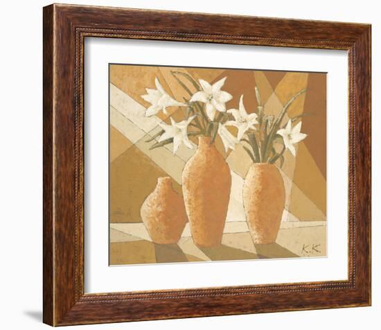 White Fire Lilies-Karsten Kirchner-Framed Art Print