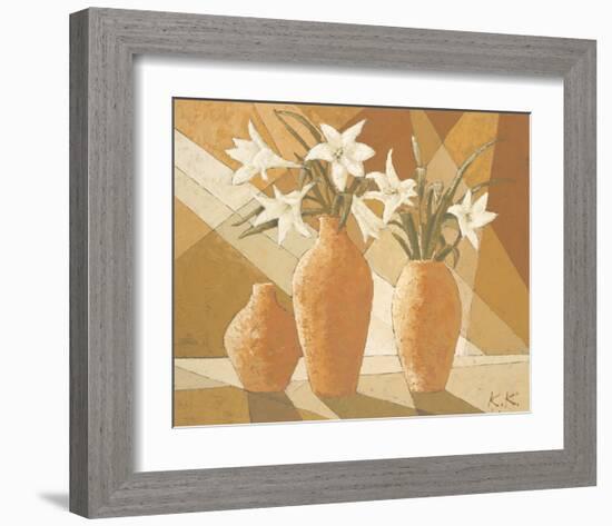 White Fire Lilies-Karsten Kirchner-Framed Art Print