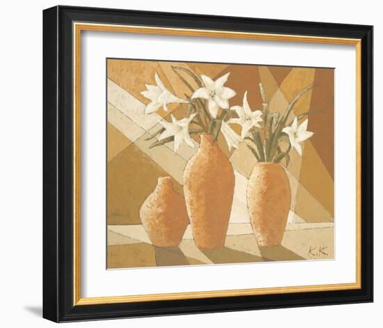 White Fire Lilies-Karsten Kirchner-Framed Art Print