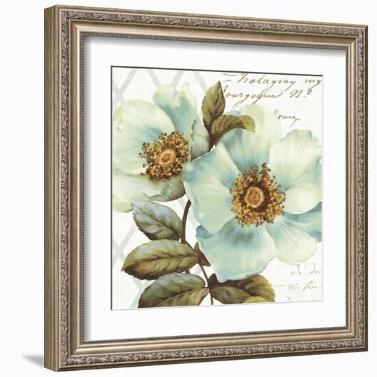 White Floral Bliss I-Lisa Audit-Framed Art Print