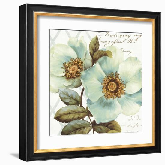 White Floral Bliss I-Lisa Audit-Framed Art Print