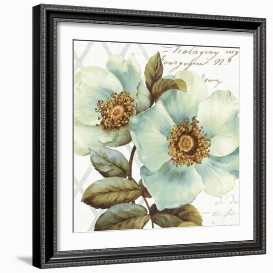 White Floral Bliss I-Lisa Audit-Framed Art Print