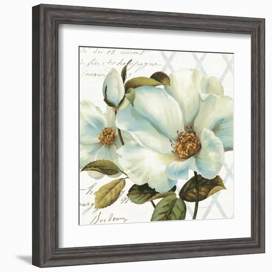 White Floral Bliss II-Lisa Audit-Framed Art Print