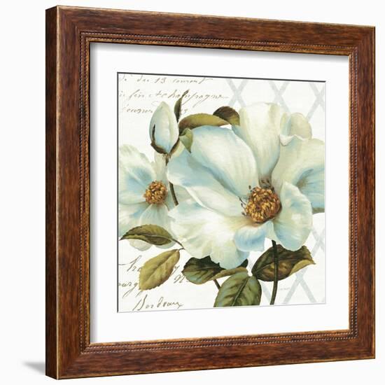 White Floral Bliss II-Lisa Audit-Framed Art Print