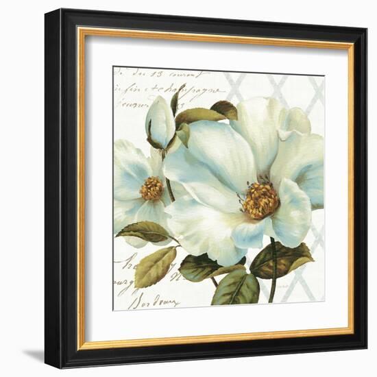 White Floral Bliss II-Lisa Audit-Framed Art Print