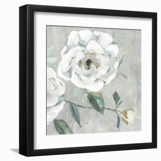 White Floral I-Aria K-Framed Art Print