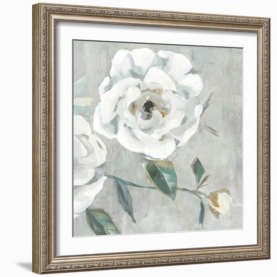 White Floral I-Aria K-Framed Art Print